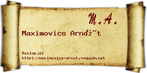 Maximovics Arnót névjegykártya